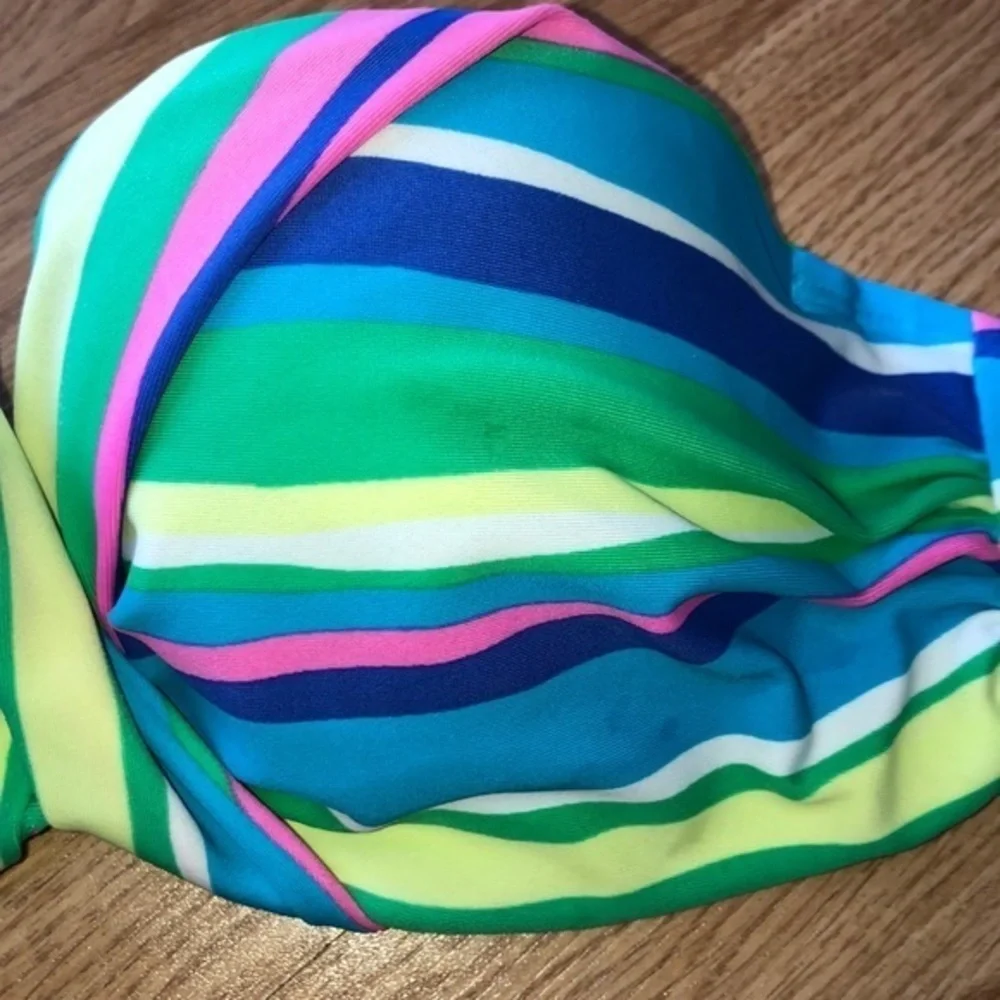 Aerie Bikini Top‎ 32B Underwire Striped Strapless